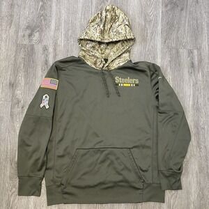 Nike Hoodie Mens Large Green Pittsburgh Steelers Salute to Service Sweater